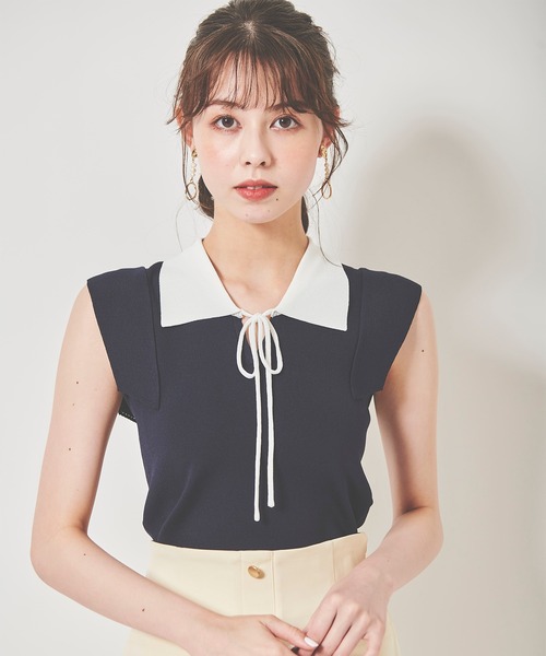 「31 Sons de mode」 ノースリーブニット 36 ホワイト レディース_画像2