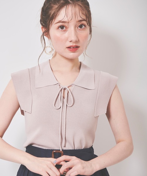 「31 Sons de mode」 ノースリーブニット 36 ホワイト レディース_画像4