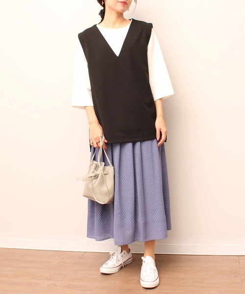 「MB mint breeze」 ノースリーブトップス 3L ブラック レディース_画像6
