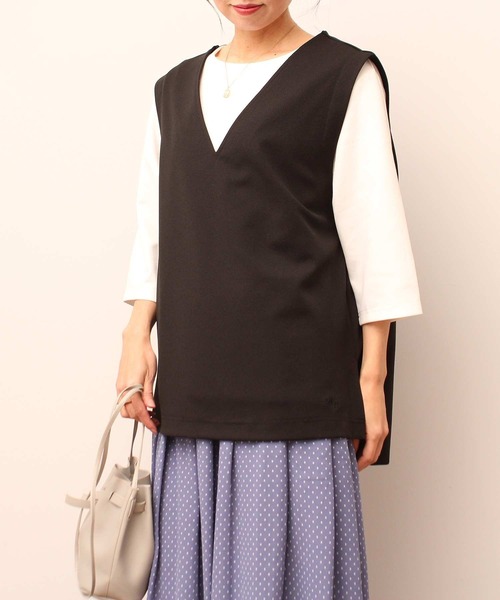 「MB mint breeze」 ノースリーブトップス 3L ブラック レディース_画像8