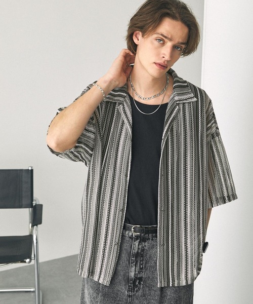 「EMMA CLOTHES」 半袖シャツ M ベージュ メンズ_画像4