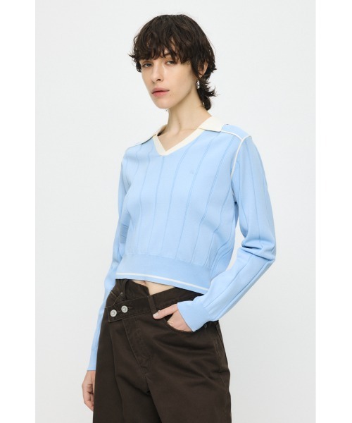 MOUSSY（マウジー） ポロシャツ ポロ BI COLOR KNIT ポロ レディース