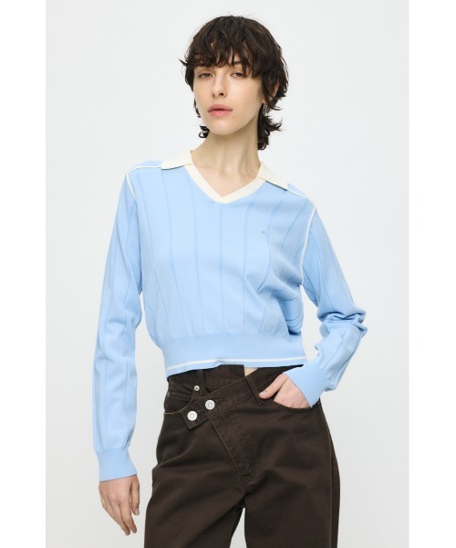 MOUSSY（マウジー） ポロシャツ ポロ BI COLOR KNIT ポロ レディース