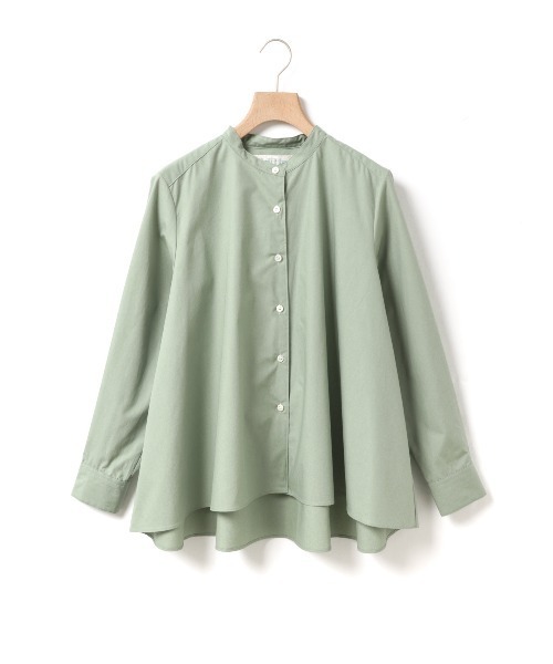 ブラウス シャツ A line band collar shirt レディースの画像