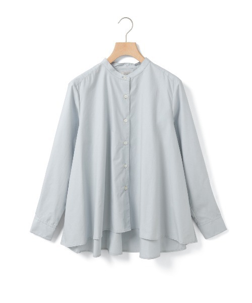 ブラウス シャツ A line band collar shirt レディースの画像
