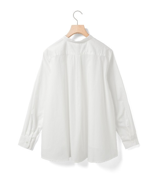 ブラウス シャツ A line band collar shirt レディースの画像