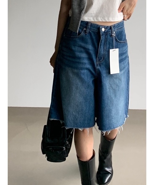 「Didot.showroom」 デニムハーフパンツ M ブルー レディース_画像5