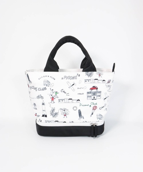 【新品未使用】Picone Club ミニトートバッグ / カートバッグ Picone CLUB（ピッコーネクラブ） ゴルフ 保冷ポケット付き総柄カート