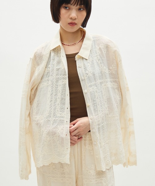 full/fill. ブラウス シャツ natural embroidery shirt / ナチュラル