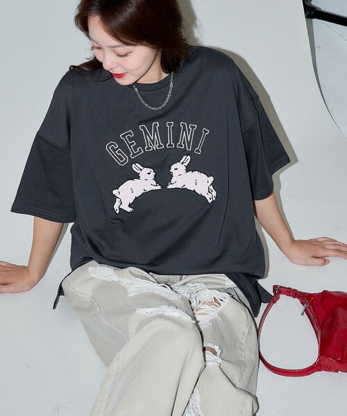 「PUBLUX」 半袖Tシャツ フリ- ピンク レディース_画像2
