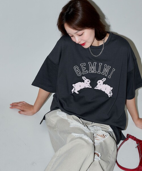 「PUBLUX」 半袖Tシャツ フリ- ピンク レディース_画像4