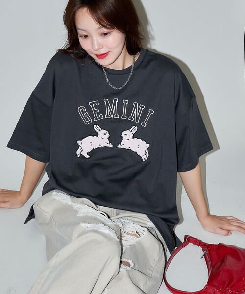 「PUBLUX」 半袖Tシャツ フリ- ピンク レディース_画像8