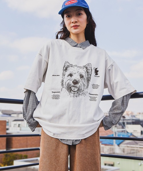 niko and…   ネコアンドTシャツ niko and（ニコアンド）の「＠OjarinnネコアンドプリントTシャツ（T