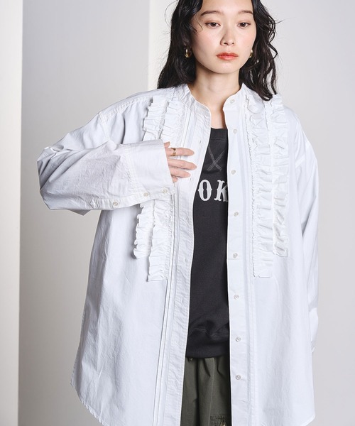 ROSE BUD（ローズバッド） ブラウス シャツ (CREOLME)COTTON FRILL 