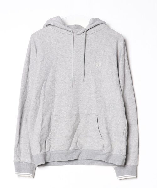 「FRED PERRY」 プルオーバーパーカー M グレー レディース