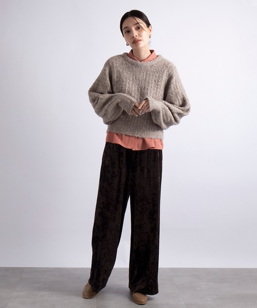 「SETUP7」 イージーパンツ FREE ブラウン レディース_画像5