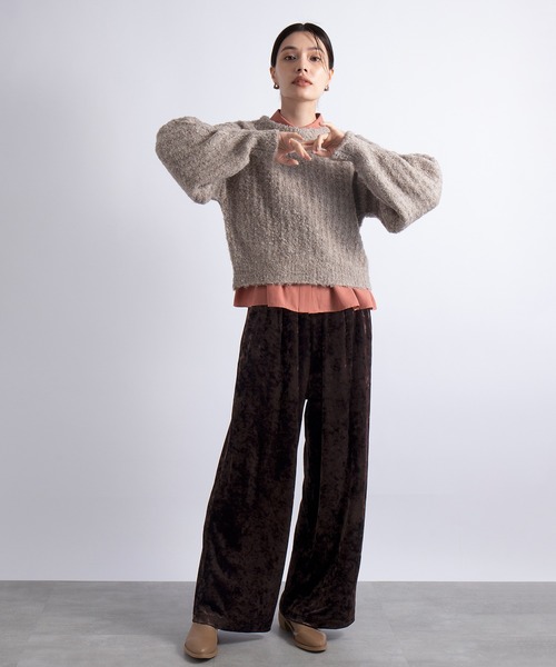 「SETUP7」 イージーパンツ FREE ブラウン レディース_画像7