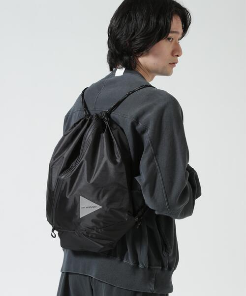 【yskkns】and wander デイパック　黒 and wander（アンドワンダー） デイバック リュック crispy rip