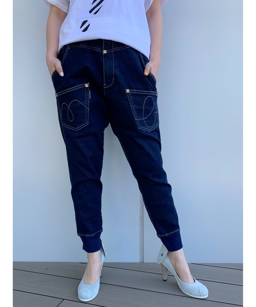 メルシーボークー mercibeaucoup サルエルパンツ ジーンズ ワイド mercibeaucoup,（メルシーボークー） サルエルデニムパンツ 0 ブルー