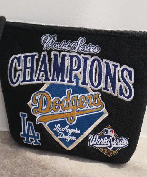 MLB　ロサンゼルス・ドジャース　LAD　プルオーバー　ボックスシェイプ　刺繍 MLB ポーチ 「MLB/メジャーリーグベースボール」ロサンゼルス