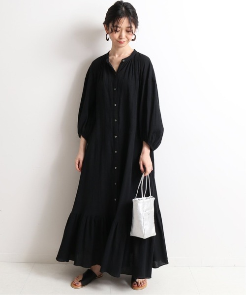 「SLOBE IENA」 7分袖ワンピース 38 ブラック レディース_画像3