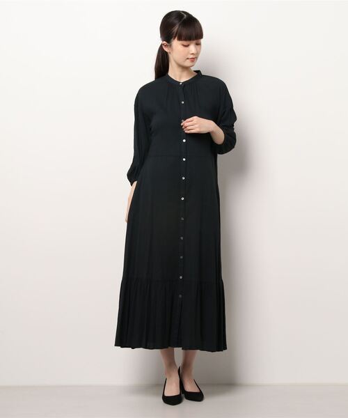 「SLOBE IENA」 7分袖ワンピース 38 ブラック レディース_画像6