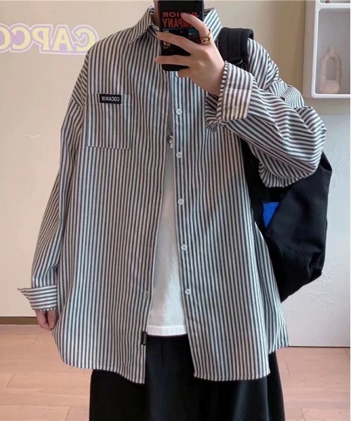 「NEW GENTLEMAN」 長袖シャツ M ブルー メンズ_画像5