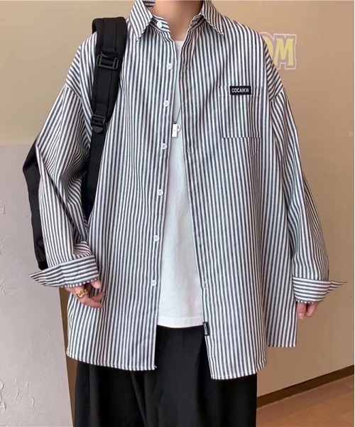 「NEW GENTLEMAN」 長袖シャツ M ブルー メンズ_画像6