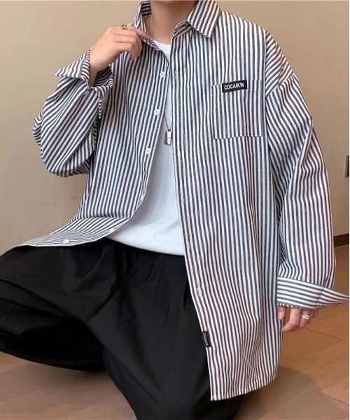 「NEW GENTLEMAN」 長袖シャツ M ブルー メンズ_画像8
