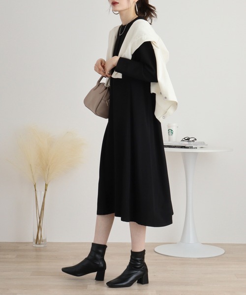 「Anna Nicola」 長袖ワンピース 38 ブラック レディース_画像6