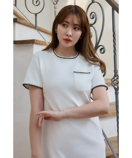 「Her lip to」 半袖ワンピース M ホワイト レディース_画像4