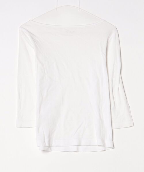 「three dots」 7分袖カットソー SMALL ホワイト レディース_画像2