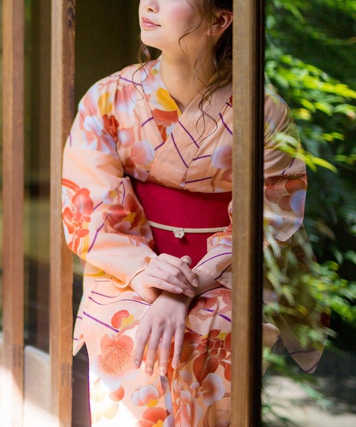KIMONOMACHI 浴衣 レディース 浴衣 2点セット 浴衣＋半幅帯の2点セット