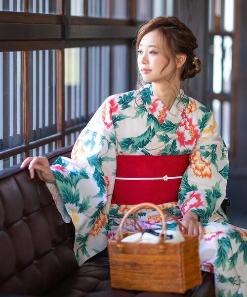 KIMONOMACHI 浴衣 レディース 浴衣 2点セット 浴衣＋半幅帯の2点セット