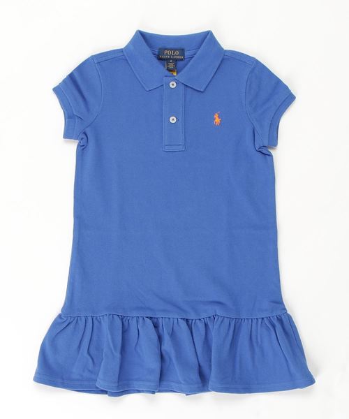 ワンピース コットン メッシュ ポロドレス RALPH ラルフ コットン メッシュ POLO LAUREN CHILDRENSWEAR，ポロ ローレン
