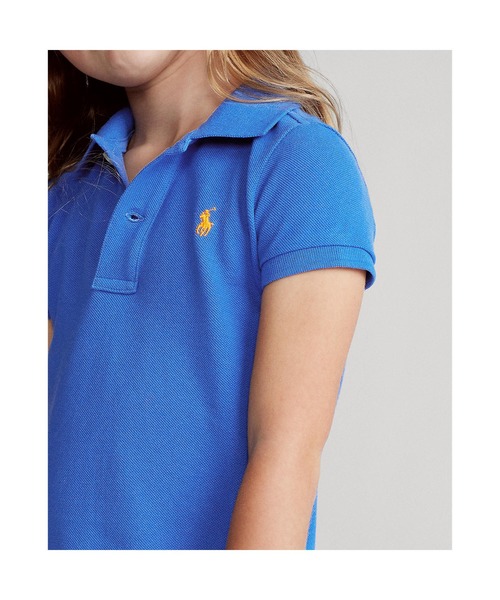ワンピース コットン メッシュ ポロドレス RALPH ラルフ コットン メッシュ POLO LAUREN CHILDRENSWEAR，ポロ ローレン