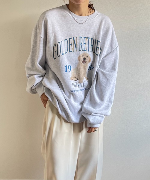 トレーナー スウェット vintage like over size wanwan sweat / ヴィンテージライクオーバーサイズワンワンスウェット wee9s トレーナー スウェット vintage like over size wanwan