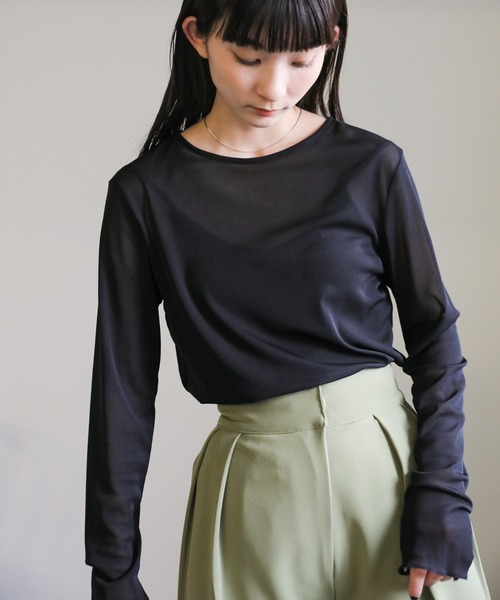 クルーネックシアープルオーバー select MOCA（セレクトモカ） tシャツ 「6色展開」クルーネックシアー