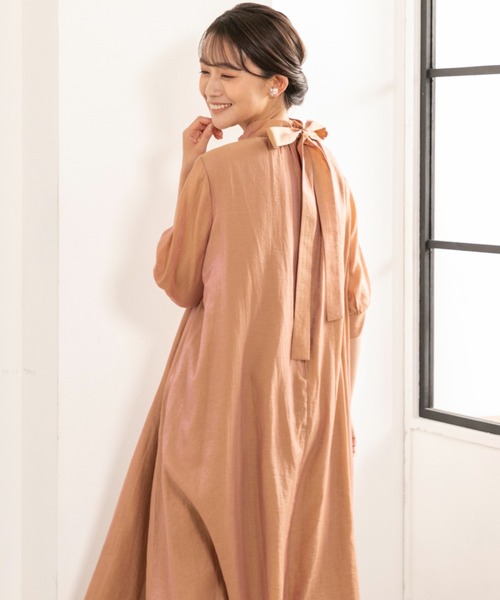 ドレス 「kaene」シャンブレーAラインドレスの画像