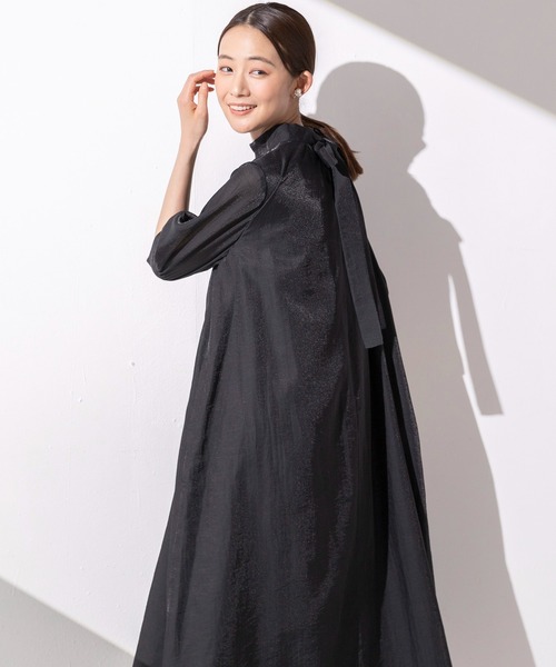 Kaene/シャンブレーAラインドレス　ブラック kaene ドレス 「kaene」シャンブレーAラインドレス : ZOZOTOWN