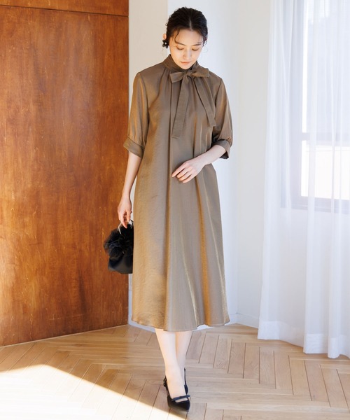 kaene（カエン） ドレス 「kaene」シャンブレーAラインドレス