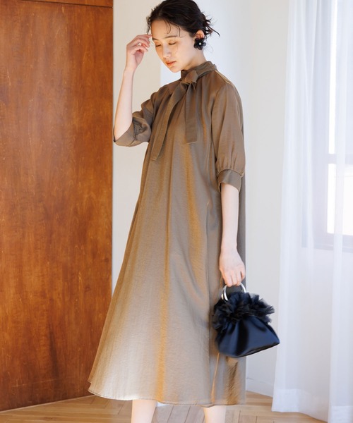 kaene（カエン） ドレス 「kaene」シャンブレーAラインドレス