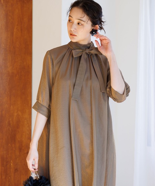 ドレス 「kaene」シャンブレーAラインドレスの画像