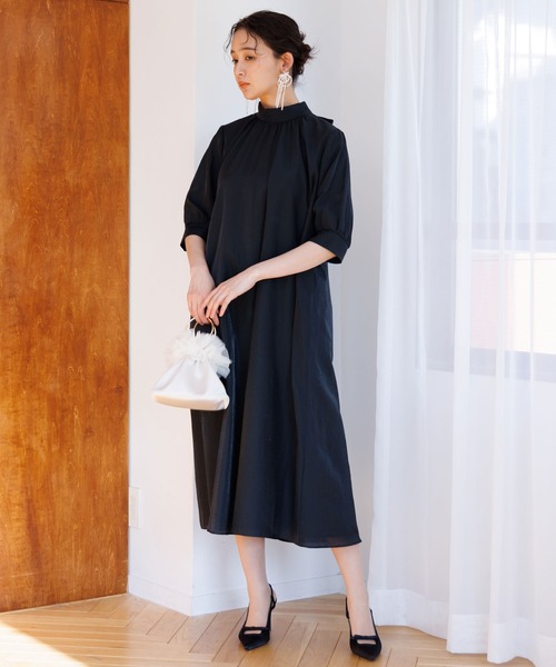 ドレス 「kaene」シャンブレーAラインドレスの画像