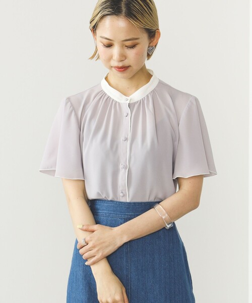 ブラウス シャツ 「4色展開」クレリック 袖メローブラウス レディース BEAMS HEART ブラウス シャツ 「4色展開」クレリック 袖メロー