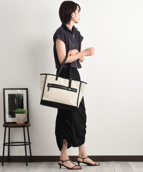 SOLPRESA トートバッグ 「SOLPRESA」TWO-TONE CANVAS TOTE BAG M