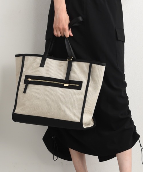 SOLPRESA トートバッグ 「SOLPRESA」TWO-TONE CANVAS TOTE BAG M