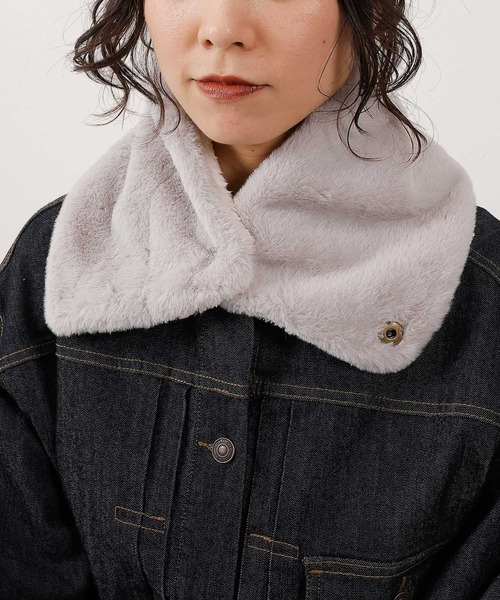 emesuelee ネックウォーマー スヌード ボタン付ネックウォーマー