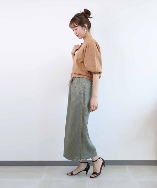 Jines ニット セーター ホールガーメント パフスリーブニット