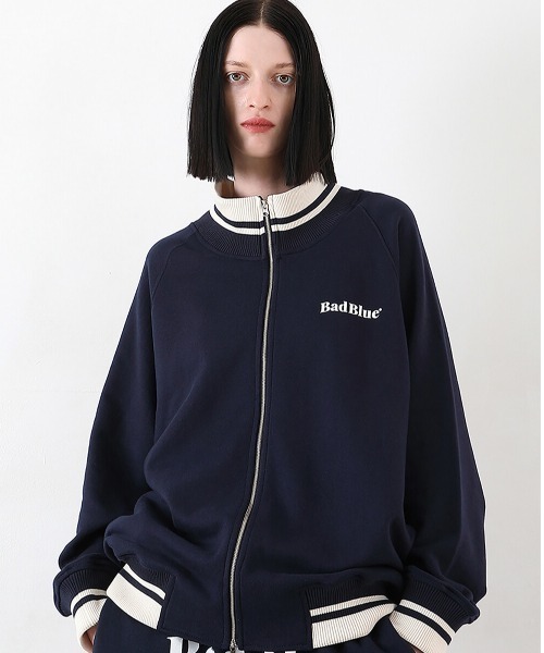 BadBlue（バッドブルー） ジャージ Logo Zipup Jersey Navy レディース